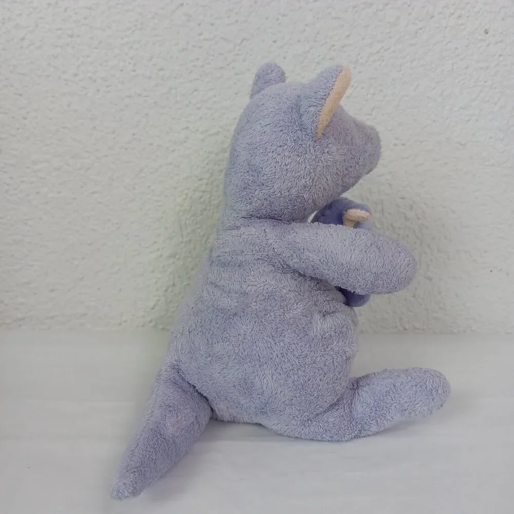 Baby Vintage Carter's John Lennon Purple Kangaroo & Joey Plush Rattle Toy